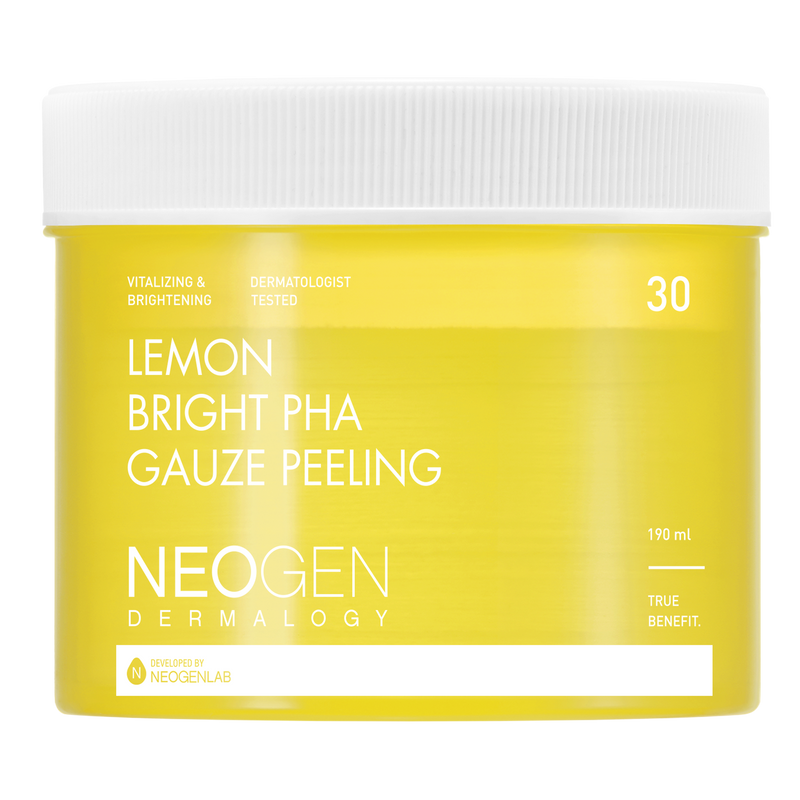 [NeoGen] DERMALOGY LEMON BRIGHT PHA GAUZE PEELING 190ML (30 PADS) 30 pads