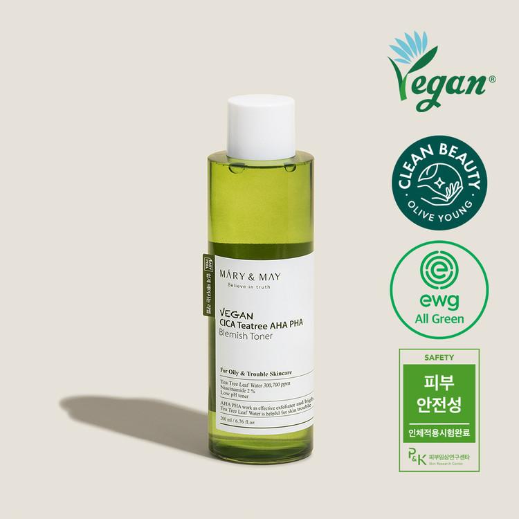 [MARY&MAY] Vegan CICA Tea Tree AHA PHA Blemish Toner - 200ml 200ml