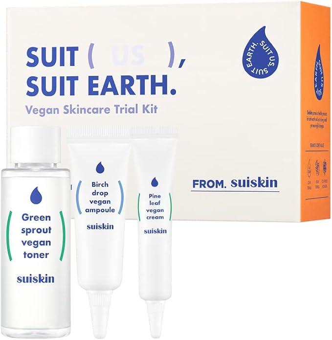 [Suiskin] Vegan skincare Trial kit (toner50ml + ampoule10ml+ cream10ml) kit